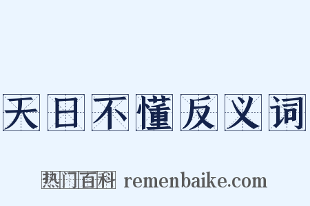 天日不懂反义词是什么意思的图片